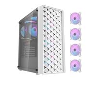 darkFlash Boîtier PC Moyen Tour DK351 – 4 ventilateurs – Blanc