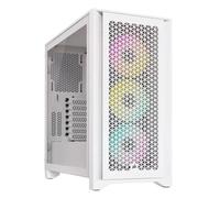 Boitier PC Moyen Tour E-ATX Corsair iCue 4000D Airflow RGB avec panneaux vitrés - Blanc