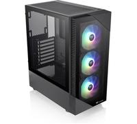 Thermaltake Boîtier PC View 200 TG ARGB – Verre trempé, 3x120mm A-RGB, USB 3.0 – Noir, Moyen Tour