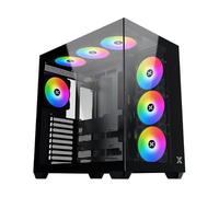 Xigmatek Boîtier PC Aqua V AIR – Cube ATX, Verre trempé, ARGB, Noir