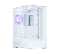 Zalman Boîtier PC P40 Prism – Moyen tour ATX, RGB, panneaux vitrés, sans alimentation – Blanc