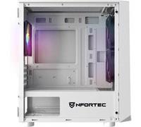 Boitier PC Nfortec Dys NF-CS-DYS-W Montage Arrière USB Micro ATX Verre Trempé Blanc G
