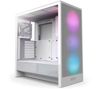 Boîtier PC NZXT H5 FLOW moyen tour blanc RGB avec panneau latéral verre trempé