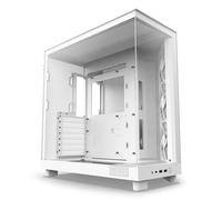 Boîtier PC NZXT H6 FLOW moyen tour blanc avec panneau latéral et avant verre trempé