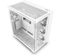 Boîtier PC NZXT H9 FLOW moyen tour blanc avec panneau latéral et avant verre trempé H