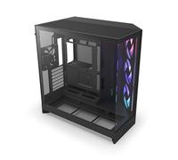 NZXT Boîtier PC H9 Flow RGB (2025) – ATX Mid-Tower, double chambre, Vent. RGB 420 + 120 mm – Noir