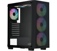 Aerocool Boîtier PC B509A Flow Moyen tour ATX, panneau en verre trempé, 6 A-RGB, façade mesh, noir