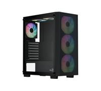 Aerocool Boîtier PC B509A Flow Moyen tour ATX, panneau en verre trempé, 6 A-RGB, façade mesh, noir