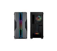 Boîtier PC TooQ NightCity TQGCC103 moyen tour E-ATX RGB panneau vitré argent noir