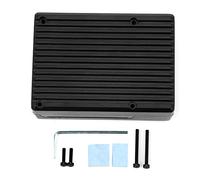 Boîtier Pi 4, Boîtier en Alliage D'aluminium Boîtier en Métal Robuste Pi 4 Dissipateur Thermique Pièces De Carte Mère Boîtier Pi Composants électroniques Noir Couvercle Supérieur Amovible Simple pour