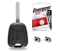 Boitier Plip Télécommande Compatible Coque de Clé 207 Peugeot + Switch + 1 Pile Energizer CR2016 - Kit iRace Keys®