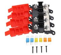 Boîtier Porte - Fusible à Visser, Support 5 Voies avec Fusibles 30A 60A 100A, Conductivité Supérieure - Installation Facile, Résistance Robuste, Pour Automobile et Bateau (3 voies)