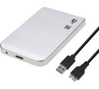 Boîtier pour disque dur mobile USB3.0 6 Gbit/s haute vitesse, supporte un disque dur de 2 To de grande capacité, ultra-mince, 10 mm d'épaisseur, boîtier pour disque dur d'ordinateur portable, argenté