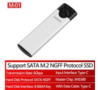 boîtier pour disque dur SSD M-02 M-01 M.2, NVMe B Key to USB 3.1 Gen 2 Type C, pour NGFF SATA B + M Key/NVME SDD