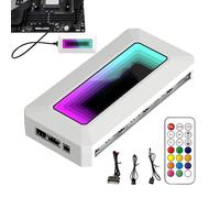 Boîtier pour ordinateur Hub Argb, Argb PWM Fan Hub - 8 Port Argb Hub Controller,PRISM Algorithm Splitter pour carte mère PWM Contrôle de température intelligent