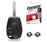 Boitier pour Télécommande Coque de Clé Plip Compatible avec Clio Renault + 2 Connecteurs Switch + Pile CR2016 - Kit iRace Keys®