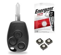 Boitier pour Télécommande Coque de Clé Plip Compatible avec Clio Renault + 3 Connecteurs Switch + Pile CR2016 - Kit iRace Keys®