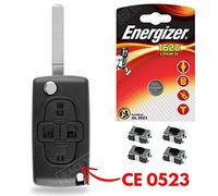 Boitier pour Télécommande Plip Coque de Clé Peugeot 1007 807 ✚ Switch ✚ Pile CR1620 Energizer - Kit iRace Keys®