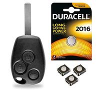 Boitier pour Télécommande Voiture Plip Coque Clé Renault Megane Scenic Clio 3 Kangoo Twingo Master Modus + Pile DURACELL CR2016 - Kit iRace Keys®