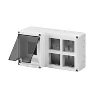 Boîtier protégé Gewiss 4 modules Din + 8 places IP40 gris - GW27072