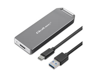 Boîtier Qoltec Mini en aluminium | Baie pour SSD M.2 | NVMe | PCIe | USB 3.1 | V