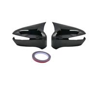 Boîtier Rétroviseur Autocollant Couverture Verre Rétroviseur Voiture Autocollant Décoration Extérieur En Fiber Carbone Noir Pour Civic 8 2005 - 2011 Arrière Coque Rétroviseur(Black w light)