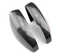 boîtier rétroviseur Lot De 2 Coques Rétroviseurs Latéraux En ABS Noir Pour VW Polo 6R 6C couvercle d'aile latérale(Carbon black)