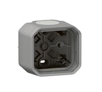 Boîtier saillie étanche Plexo 1 poste avec 2 embouts à membrane et 1 entrée - gris - 069651L - Legrand