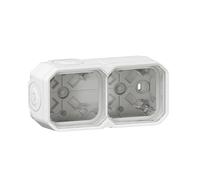 Legrand Boîtier saillie Plexo 069690L – 2 postes horizontal ou vertical – Blanc