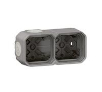 boitier saillie - 2 postes - horizontal ou vertical - gris - legrand plexo 069672l
