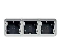 Hager Boîtier saillie 3 postes horizontaux Cubyko composable gris