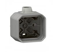 Boîtier saillie étanche Plexo 1 poste avec 1 entrée à presse-étoupe ISO20 gris L