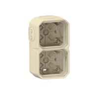 boitier saillie - 2 postes - horizontal ou vertical - beige - legrand plexo 069867l