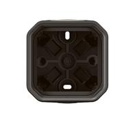 Boîtier saillie étanche Plexo 1 poste avec 2 embouts à membrane amovible et perforable sans découpe et 1 entrée - anthracite