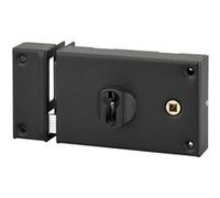 THIRARD - Boitier de serrure horizontale en applique double entrée à fouillot pour portail, gauche, axe 60mm, 140x88mm, noir
