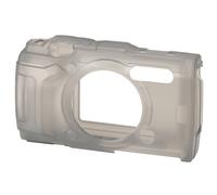 Boîtier silicone Olympus CSCH-127 pour TG-6 Antichoc Texturé Gris translucide