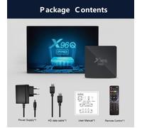 Boîtier smart tv X96Q PRO, android 10, allwinner h313 quad core, 2 go/16 go, 4k/3D, mini décodeur, lecteur multimédia