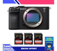 Boitier Sony A7C II Noir + 3 SanDisk 256GB Extreme PRO UHS-II SDXC 300 MB/s + Ebook 'Devenez Un Super Photographe