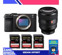 Boitier Sony A7C II Noir + FE 50mm f/1.2 GM + 3 SanDisk 64GB Extreme PRO UHS-II SDXC 300 MB/s + Ebook 'Devenez Un Super Photographe