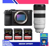 Boitier Sony A7C II Noir + FE 70-200mm f/2.8 GM OSS II + 3 SanDisk 128GB Extreme PRO UHS-II SDXC 300 MB/s + Ebook 'Devenez Un Super Photographe