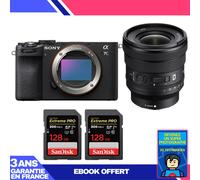 Boitier Sony A7C II Noir + FE PZ 16-35mm f/4 G + 2 SanDisk 128GB Extreme PRO UHS-II SDXC 300 MB/s + Ebook 'Devenez Un Super Photographe
