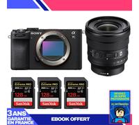 Boitier Sony A7C II Noir + FE PZ 16-35mm f/4 G + 3 SanDisk 128GB Extreme PRO UHS-II SDXC 300 MB/s + Ebook 'Devenez Un Super Photographe