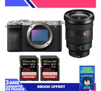 Boitier Sony A7C II Silver + FE 16-35mm f/2.8 GM + 2 SanDisk 256GB Extreme PRO UHS-II SDXC 300 MB/s + Ebook 'Devenez Un Super Photographe