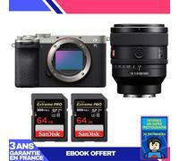 Boitier Sony A7C II Silver + FE 50mm f/1.4 GM + 2 SanDisk 64GB Extreme PRO UHS-II SDXC 300 MB/s + Ebook 'Devenez Un Super Photographe