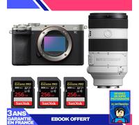 Boitier Sony A7C II Silver + FE 70-200mm f/4 Macro G OSS II + 3 SanDisk 256GB Extreme PRO UHS-II SDXC 300 MB/s + Ebook 'Devenez Un Super Photographe