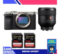 Boitier Sony A7C II Silver + FE 85mm f/1.4 GM + 2 SanDisk 256GB Extreme PRO UHS-II SDXC 300 MB/s + Ebook 'Devenez Un Super Photographe