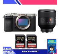 Boitier Sony A7C II Silver + FE 85mm f/1.4 GM + 2 SanDisk 32GB Extreme PRO UHS-II SDXC 300 MB/s + Ebook 'Devenez Un Super Photographe