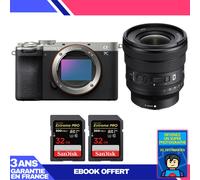 Boitier Sony A7C II Silver + FE PZ 16-35mm f/4 G + 2 SanDisk 32GB Extreme PRO UHS-II SDXC 300 MB/s + Ebook 'Devenez Un Super Photographe