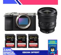 Boitier Sony A7C II Silver + FE PZ 16-35mm f/4 G + 3 SanDisk 128GB Extreme PRO UHS-II SDXC 300 MB/s + Ebook 'Devenez Un Super Photographe