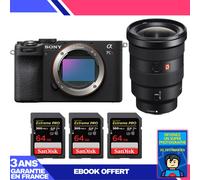 Boitier Sony A7CR Noir + FE 16-35mm f/2.8 GM + 3 SanDisk 64GB Extreme PRO UHS-II SDXC 300 MB/s + Ebook 'Devenez Un Super Photographe